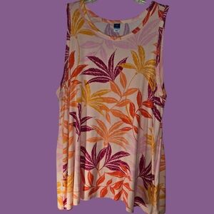 NWOT Old Navy TANK TOP BLOUSE, TROPICAL COLORS- Sz M